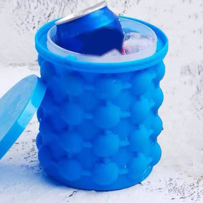 Silicone Ice Cube Maker - Portable Wine and Beer Cooler with Space-Saving Design for Whiskey and Beverage Freezing