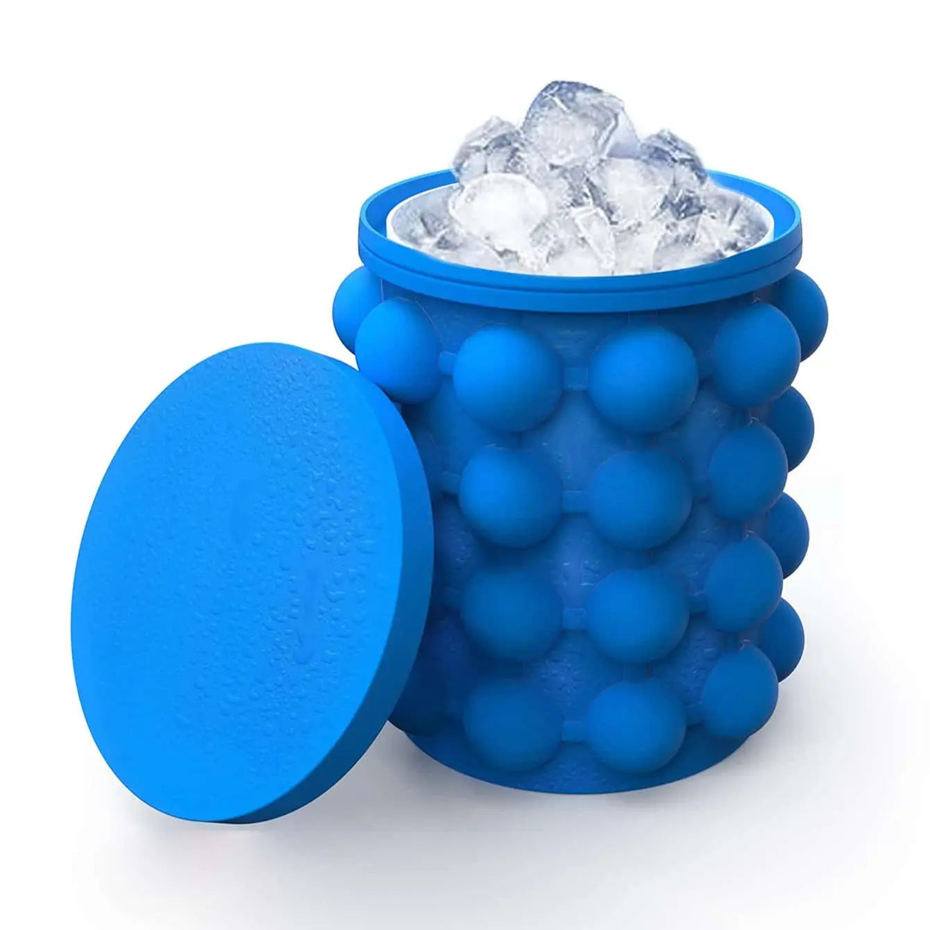 Silicone Ice Cube Maker - Portable Wine and Beer Cooler with Space-Saving Design for Whiskey and Beverage Freezing