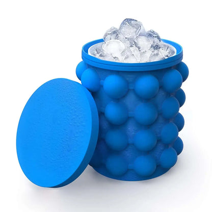 Silicone Ice Cube Maker - Portable Wine and Beer Cooler with Space-Saving Design for Whiskey and Beverage Freezing
