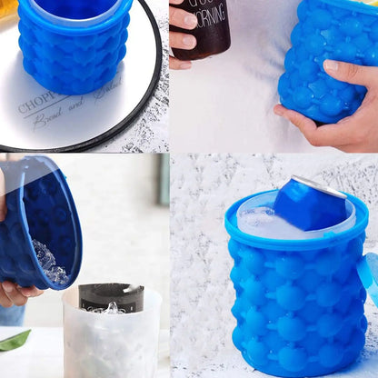 Silicone Ice Cube Maker - Portable Wine and Beer Cooler with Space-Saving Design for Whiskey and Beverage Freezing